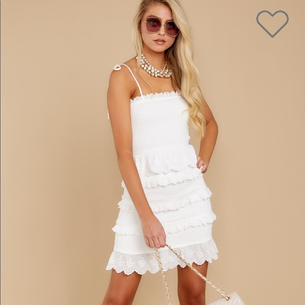 Never Worn Red Dress Boutique White Eyelet Dress